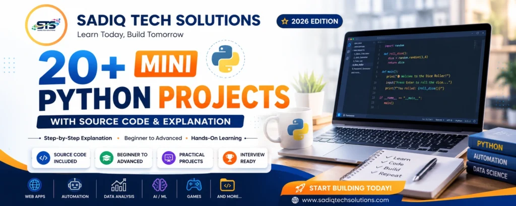 20+Mini Python Projects with Source Code and Explanation for Beginners Best Guide (2026)