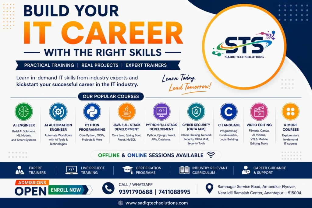 Best IT Training Courses in Anantapur | Sadiq Tech Solutions